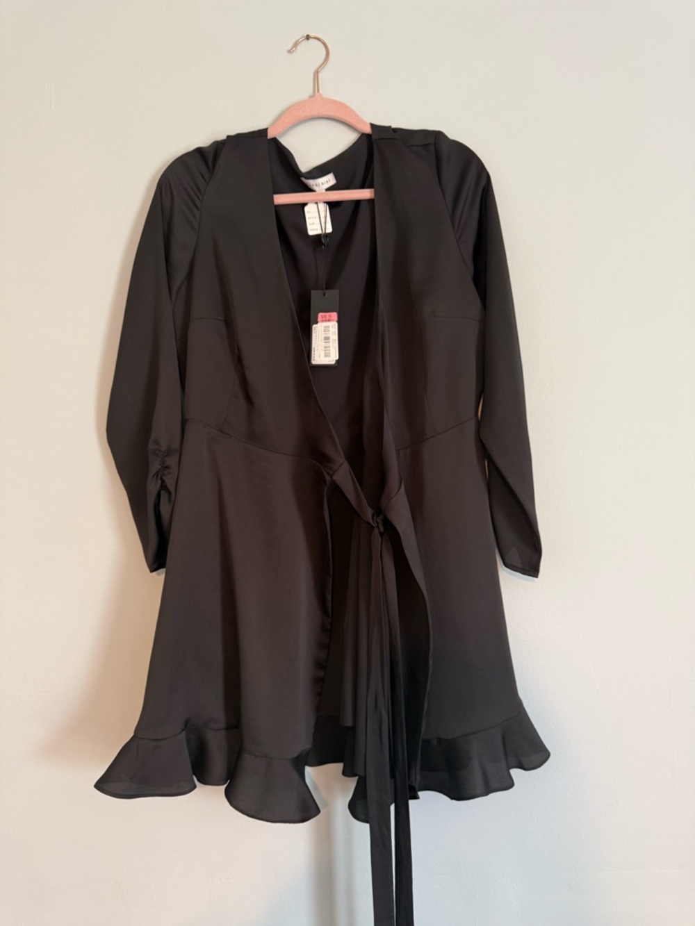 GIANNI BINI Dark Black Crepe Dress S